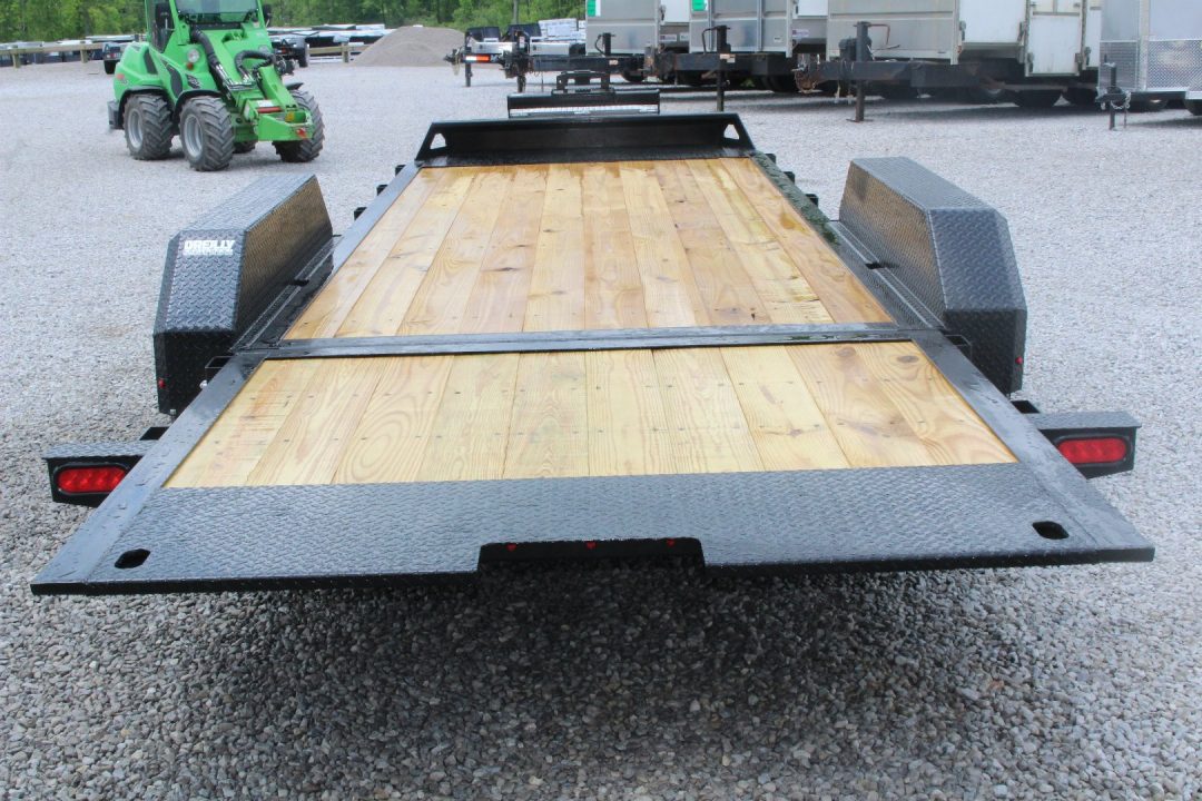 New 2027 Moritz 7' x 14' + 6' Low Pro - Hydraulic Power Tail - Equipment Trailer - 14000# GVW