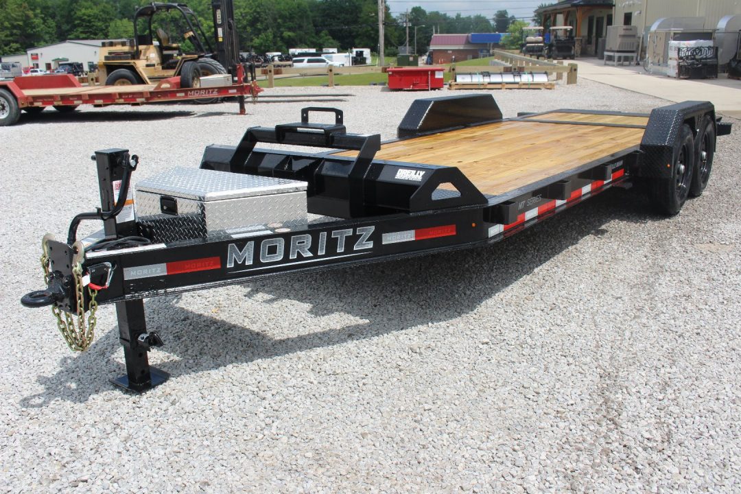 New 2027 Moritz 7' x 14' + 6' Low Pro - Hydraulic Power Tail - Equipment Trailer - 14000# GVW