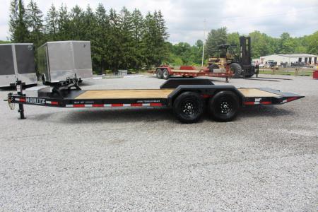 New 2027 Moritz 7' x 14' + 6' Low Pro - Hydraulic Power Tail - Equipment Trailer - 14000# GVW