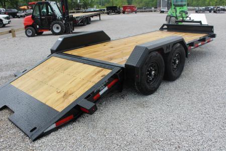 New 2027 Moritz 7' x 14' + 6' Low Pro - Hydraulic Power Tail - Equipment Trailer - 14000# GVW