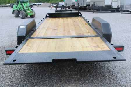 New 2027 Moritz 7' x 14' + 6' Low Pro - Hydraulic Power Tail - Equipment Trailer - 14000# GVW