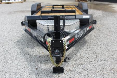 New 2027 Moritz 7' x 14' + 6' Low Pro - Hydraulic Power Tail - Equipment Trailer - 14000# GVW