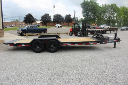 New 2027 Moritz 7' x 14' + 6' Low Pro - Hydraulic Power Tail - Equipment Trailer - 14000# GVW