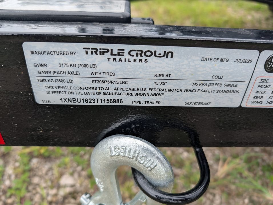 New 2026 6X16 Triple Crown Utility Trailer
