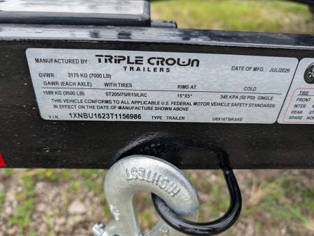 New 2026 6X16 Triple Crown Utility Trailer
