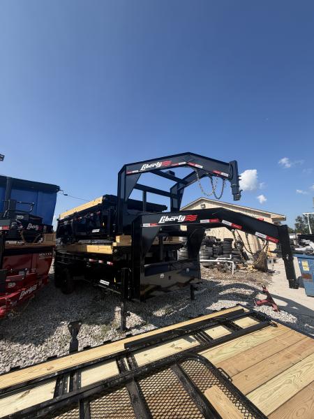 New 2027 Liberty Dump Trailer LD14K83X16B8TSGN 83X16 TA TELESCOPIC GOOSENECK W/ 24  SIDES (GVW:15900) MIDNIGHT BLACK