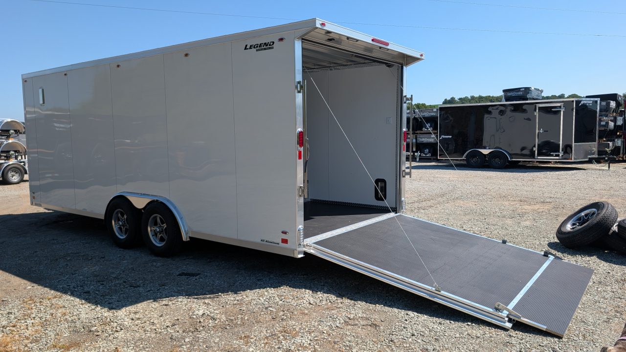 New 2026 Legend 8x20 + 3 Flat-Top V-Nose Cargo Trailer w/ Ramp (84" Inside!)