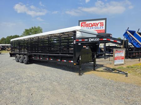 New 2027 Delco Trailers B8 32' Bar Top 6'/8" wide Cattleman Series Livestock Trailer Stock / Stock Combo Trailer