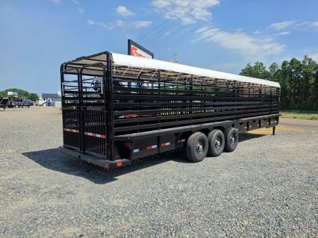 New 2027 Delco Trailers B8 32' Bar Top 6'/8" wide Cattleman Series Livestock Trailer Stock / Stock Combo Trailer
