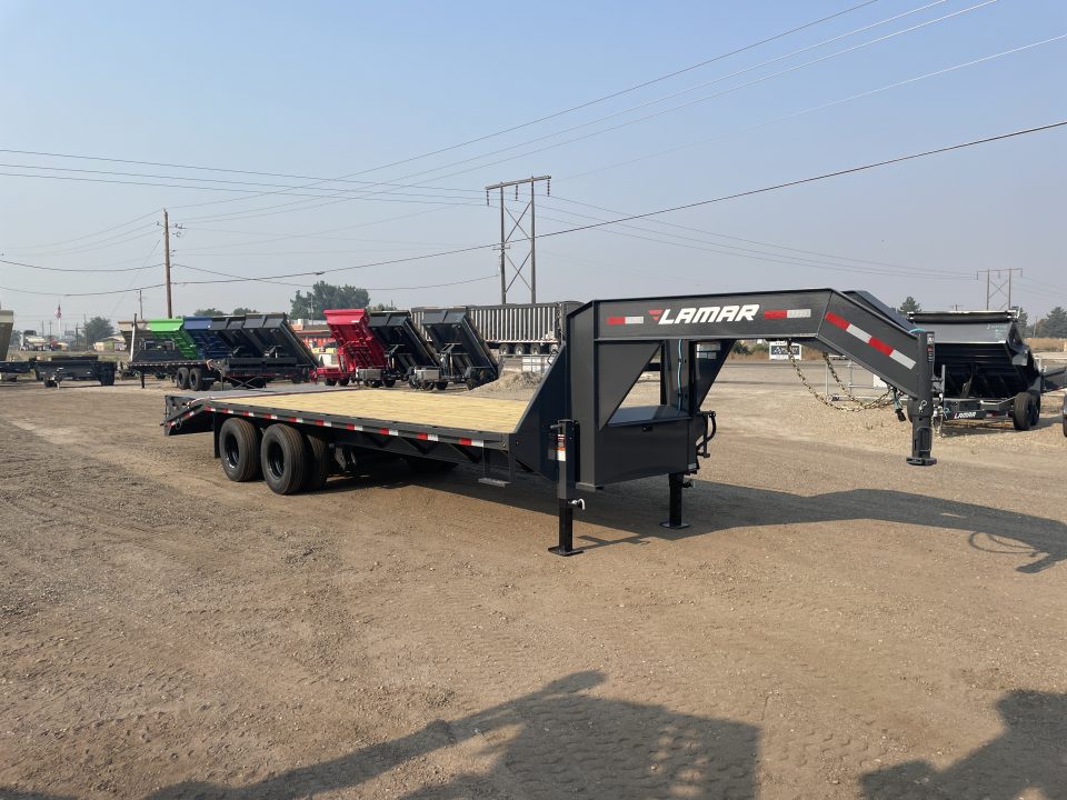 New 2027 Lamar 8x20+5 20k Gooseneck Flatbed Equipment Trailer