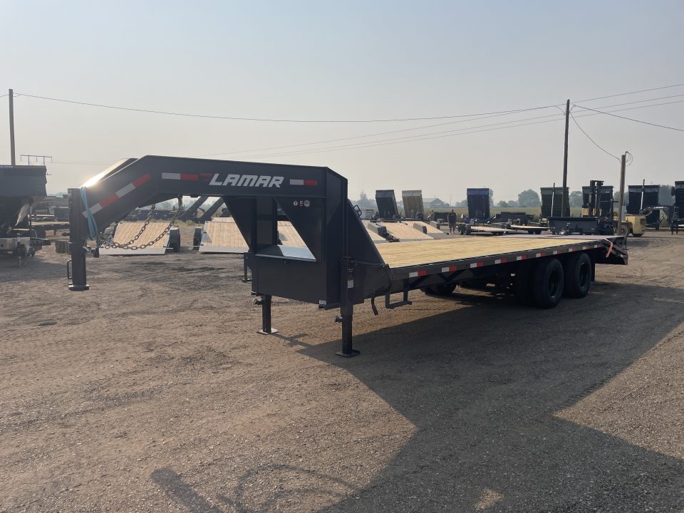 New 2027 Lamar 8x20+5 20k Gooseneck Flatbed Equipment Trailer