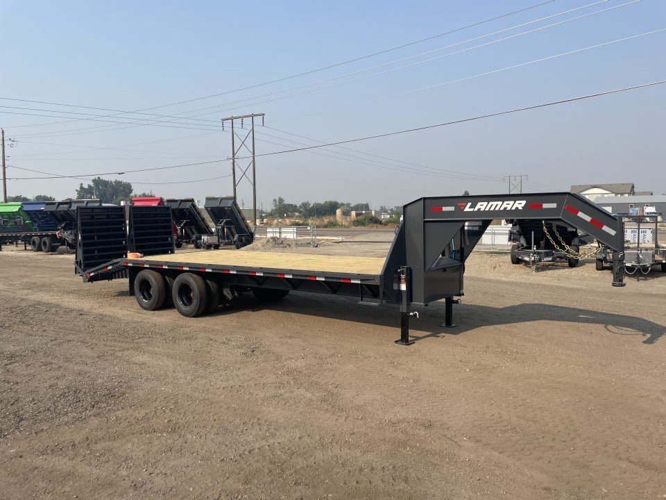 New 2027 Lamar 8x20+5 20k Gooseneck Flatbed Equipment Trailer