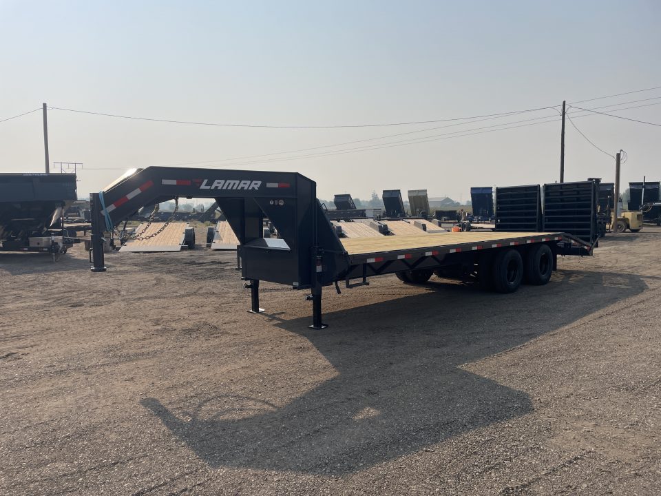 New 2027 Lamar 8x20+5 20k Gooseneck Flatbed Equipment Trailer