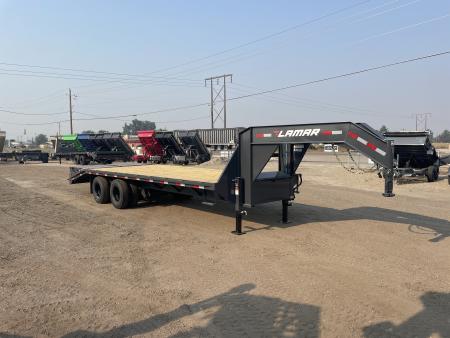 New 2027 Lamar 8x20+5 20k Gooseneck Flatbed Equipment Trailer