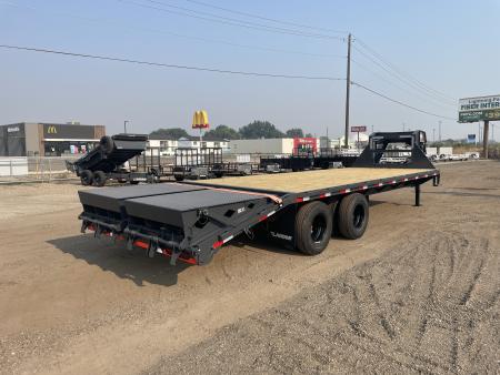 New 2027 Lamar 8x20+5 20k Gooseneck Flatbed Equipment Trailer