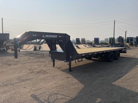 New 2027 Lamar 8x20+5 20k Gooseneck Flatbed Equipment Trailer