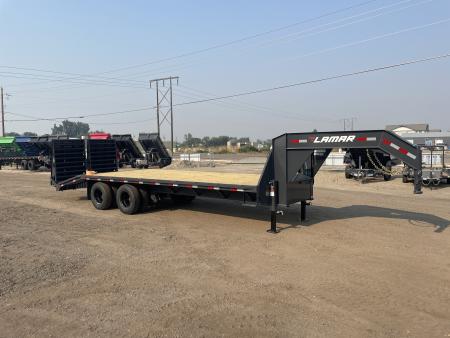 New 2027 Lamar 8x20+5 20k Gooseneck Flatbed Equipment Trailer