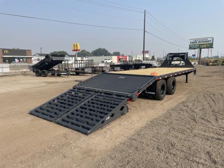 New 2027 Lamar 8x20+5 20k Gooseneck Flatbed Equipment Trailer