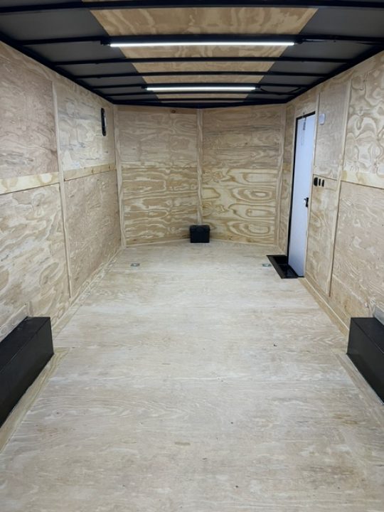 New 2027 Rock Solid Cargo 8.5x24 Race Trailer & Enclosed Car Hauler – Black Polycore | Super Stealth Blackout Package