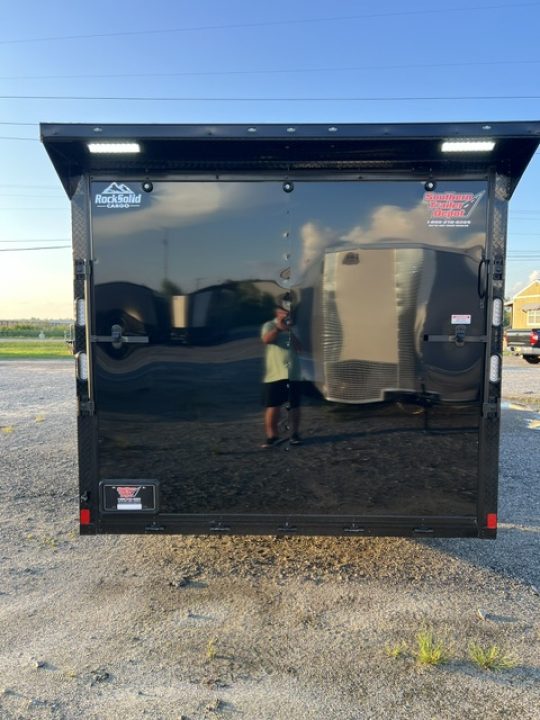 New 2027 Rock Solid Cargo 8.5x24 Race Trailer & Enclosed Car Hauler – Black Polycore | Super Stealth Blackout Package