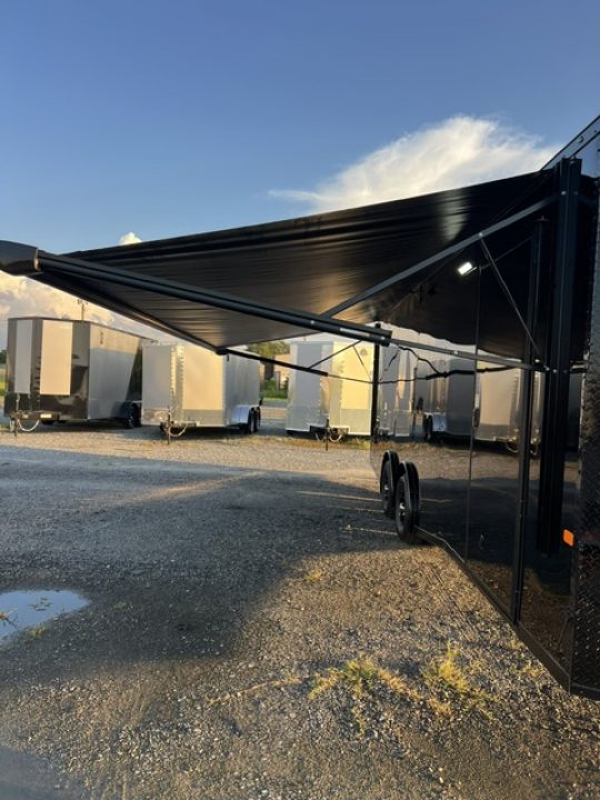 New 2027 Rock Solid Cargo 8.5x24 Race Trailer & Enclosed Car Hauler – Black Polycore | Super Stealth Blackout Package