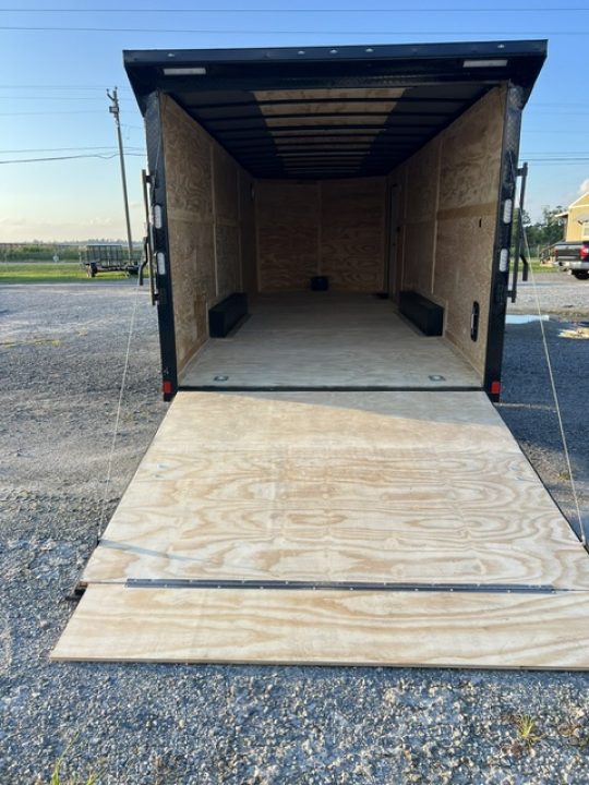New 2027 Rock Solid Cargo 8.5x24 Race Trailer & Enclosed Car Hauler – Black Polycore | Super Stealth Blackout Package