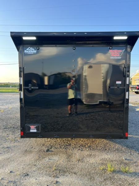 New 2027 Rock Solid Cargo 8.5x24 Race Trailer & Enclosed Car Hauler – Black Polycore | Super Stealth Blackout Package