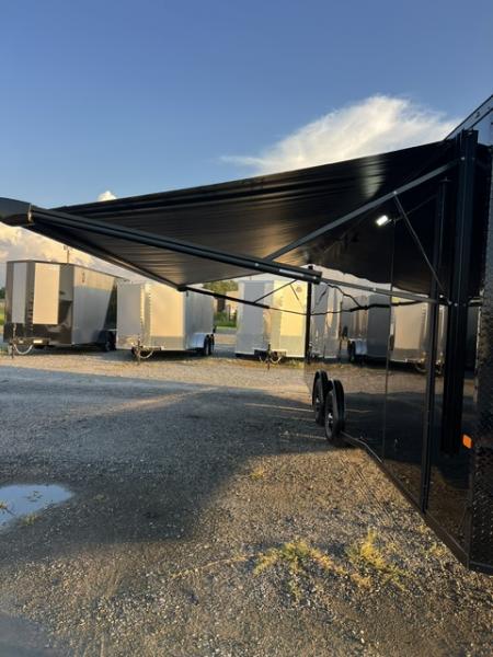 New 2027 Rock Solid Cargo 8.5x24 Race Trailer & Enclosed Car Hauler – Black Polycore | Super Stealth Blackout Package