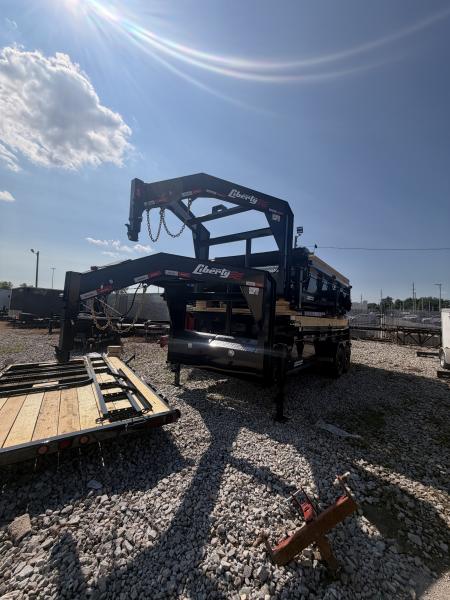 New 2027 Liberty Dump Trailer LD14K83X14B8TSGN 83X14 TA TELESCOPIC GOOSENECK W/ 24  SIDES (GVW:15900) MIDNIGHT BLACK