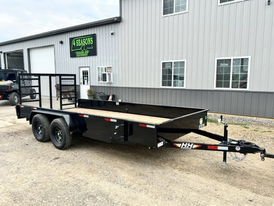 New 2026 H&H Trailers 82"X16' SOLID SIDE 7K GVWR 4' GATE Utility Trailer
