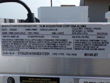 New 2027 Aluma 8014S-BT Utility Trailer