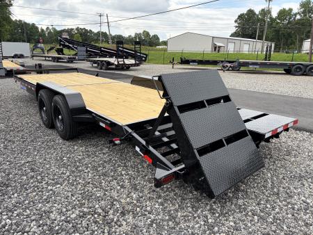 New 2027 Triple Crown 7x24 Heavy Duty Equipment Trailer, EZ Assist MEGA Ramps, 16K GVWR