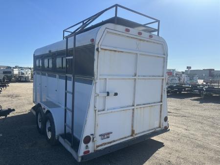 Used 1995 American Trailers 3 Horse Bumperpull Stock / Stock Combo Trailer