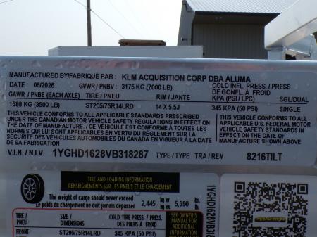 New 2027 Aluma 8216TILT Utility Trailer
