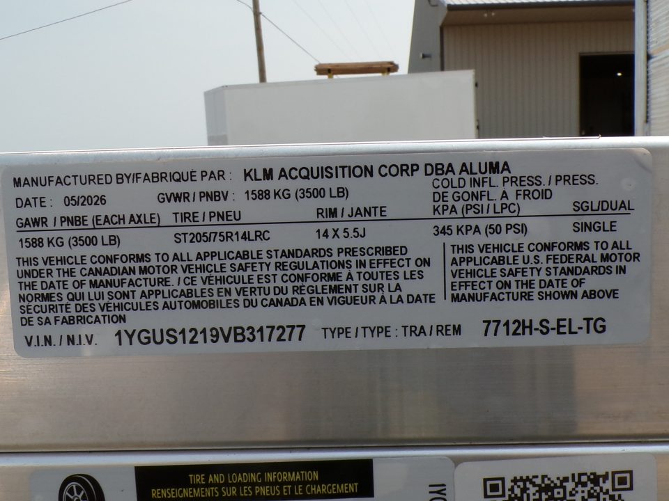 New 2027 Aluma 7712H-S-TG Utility Trailer