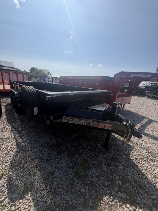 New 2027 RawMaxx LPX16BP16K Dump Trailer 83X16 TA 22" SIDES (GVW:16000) JET BLACK