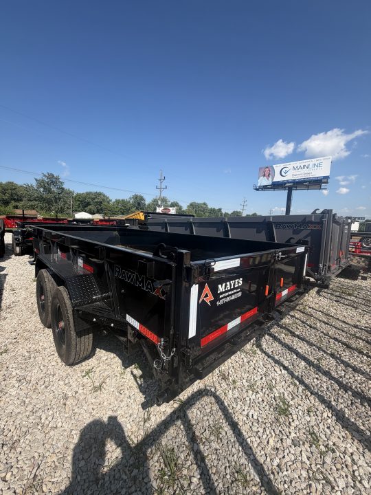 New 2027 RawMaxx LPX16BP16K Dump Trailer 83X16 TA 22" SIDES (GVW:16000) JET BLACK