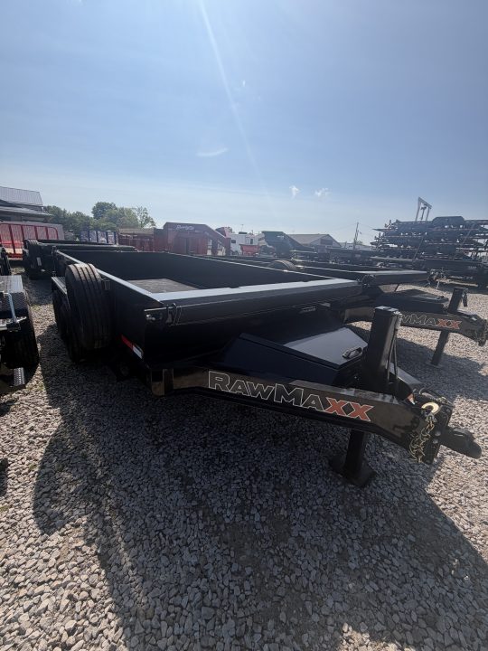 New 2027 RAWMAXX LPX14BP16K Dump Trailer 83X14 TA 22" SIDES (GVW:16000) JET BLACK