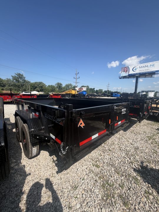 New 2027 RAWMAXX LPX14BP16K Dump Trailer 83X14 TA 22" SIDES (GVW:16000) JET BLACK