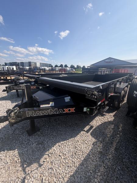New 2027 RAWMAXX LPX14BP16K Dump Trailer 83X14 TA 22  SIDES (GVW:16000) JET BLACK