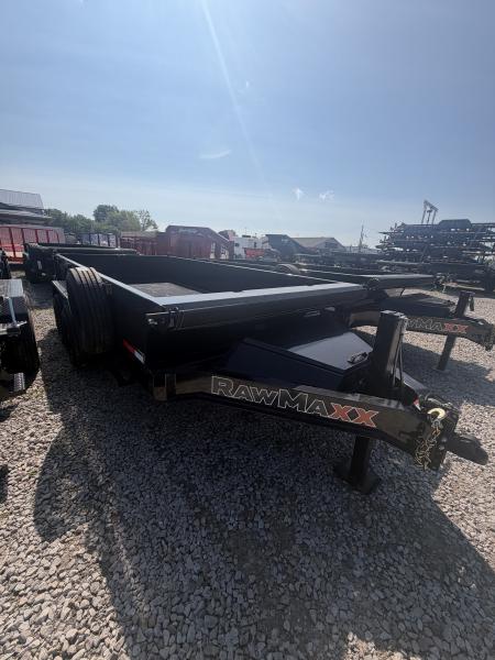 New 2027 RAWMAXX LPX14BP16K Dump Trailer 83X14 TA 22" SIDES (GVW:16000) JET BLACK