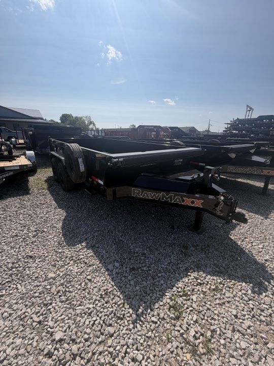 New 2026 RAWMAXX LPX14BP16K Dump Trailer 83X14 TA 22" SIDES (GVW:16000) JET BLACK