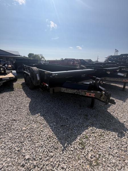 New 2026 RAWMAXX LPX14BP16K Dump Trailer 83X14 TA 22" SIDES (GVW:16000) JET BLACK