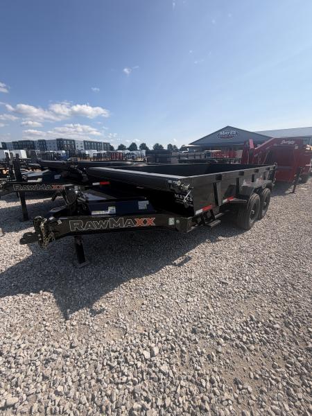 New 2027 RAWMAXX LPX14BP14K Dump Trailer 83X14 TA 22  SIDES (GVW:14000) JET BLACK