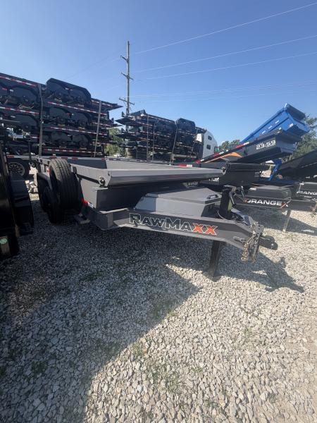 New 2027 RAWMAXX LPX14BP14K Dump Trailer 83X14 TA 22" SIDES (GVW:14000) SHADOW GRAY