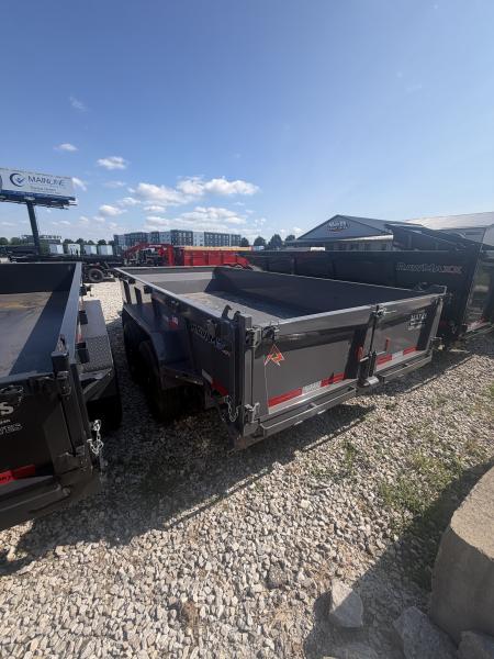 New 2027 RAWMAXX LPX14BP14K Dump Trailer 83X14 TA 22" SIDES (GVW:14000) SHADOW GRAY