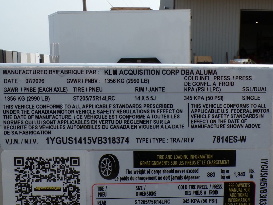 New 2027 Aluma 7814ES-W Utility Trailer