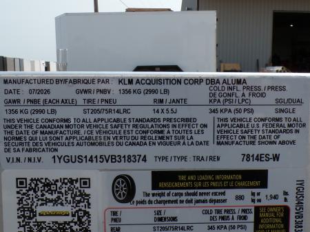 New 2027 Aluma 7814ES-W Utility Trailer