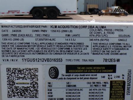 New 2027 Aluma 7812ES-W Utility Trailer