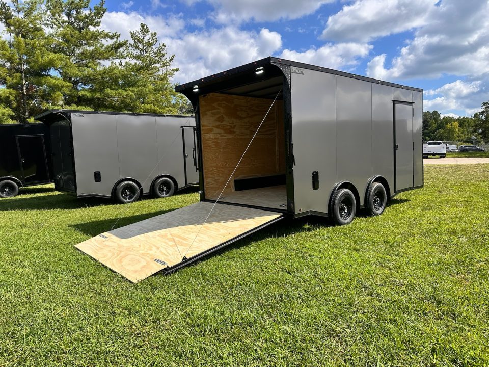 New 2026 Luxe 8.5x16 Car Hauler-5200 Torsion- Charcoal poly- Blackout- Enclosed Trailer